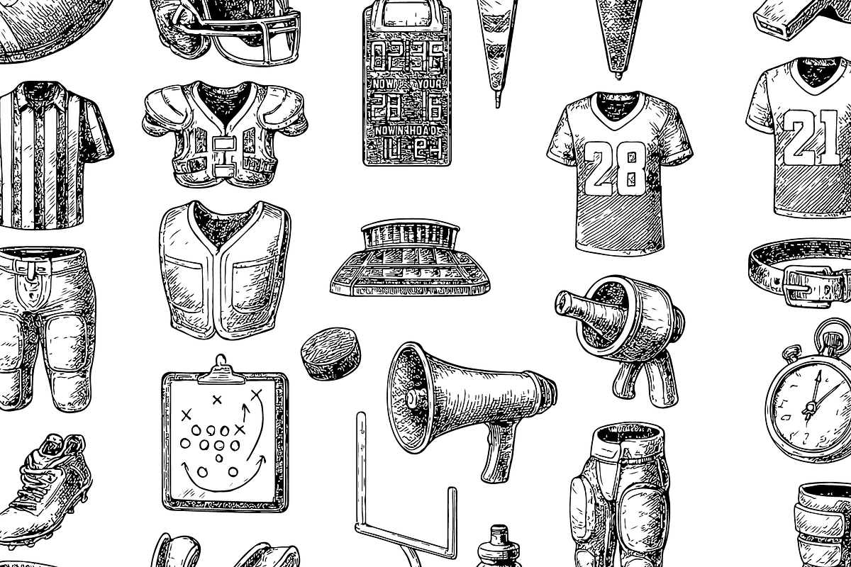 Vintage American Football Gear Set, an Object Graphic by RT Studio (Photo 3 of 4)