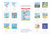 2028 Kids Calendar Rabbit & Bird, an Animal Illustration by Natali_Zhy (Thumbnail 2 of 7)