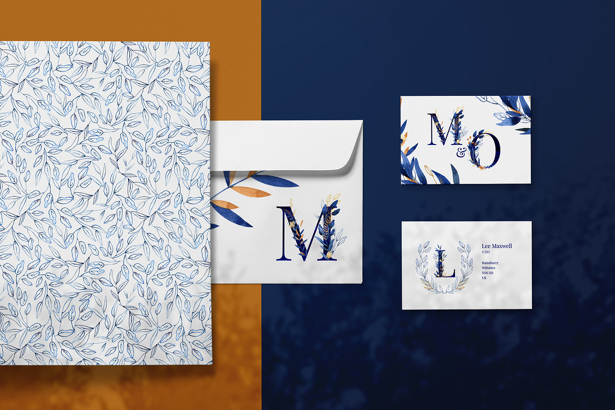 Deep Blue Alphabet Watercolor Set, a Work Illustration by Julia M. Watercolor (Photo 5 of 17)