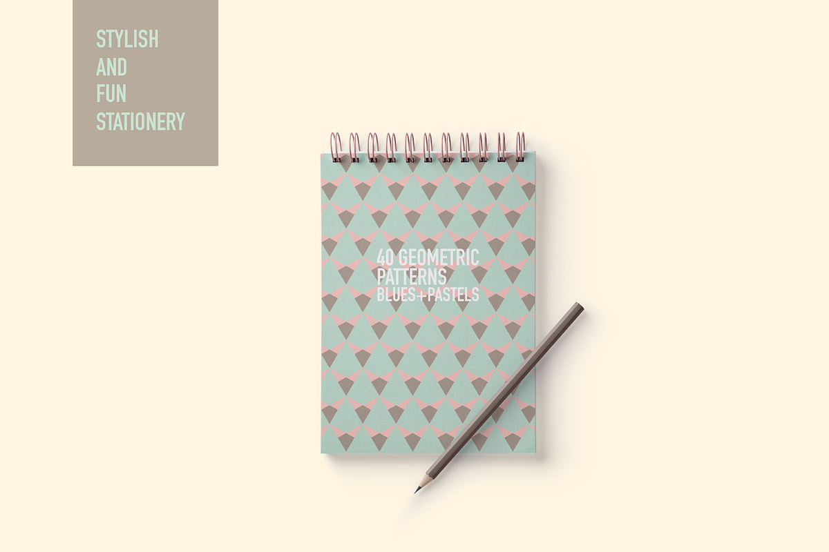40 Geometric Patterns Blues+Pastels, a Pattern Graphic by Suphansa (Photo 8 of 12)