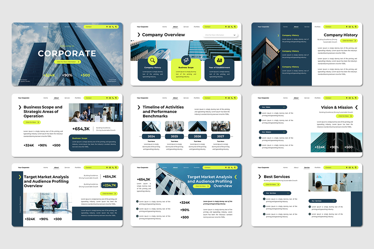 Corporate - Google Slides Template, a Presentation Template by Iqsiart Studio (Photo 2 of 3)