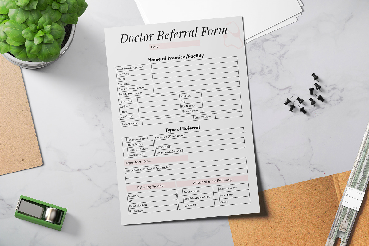 Printable Doctor Referral Form, a Print Template by Snapybiz (Photo 4 of 8)