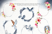 Watercolor Owl Beauty Clipart Set, an Animal Illustration by ArtCreationsDesign (Thumbnail 6 of 11)