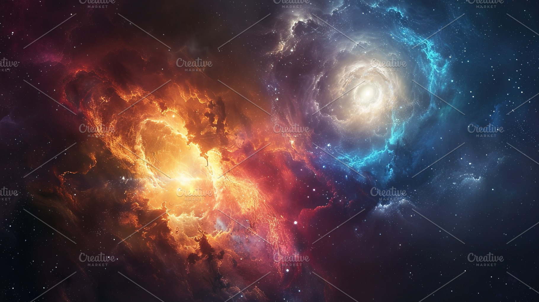 Cosmic Nebula Energy Clash, a Nature Photo by Ales Munt
