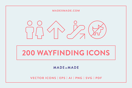 Wayfinding Line Icons, an Outline Icon by Made by Made