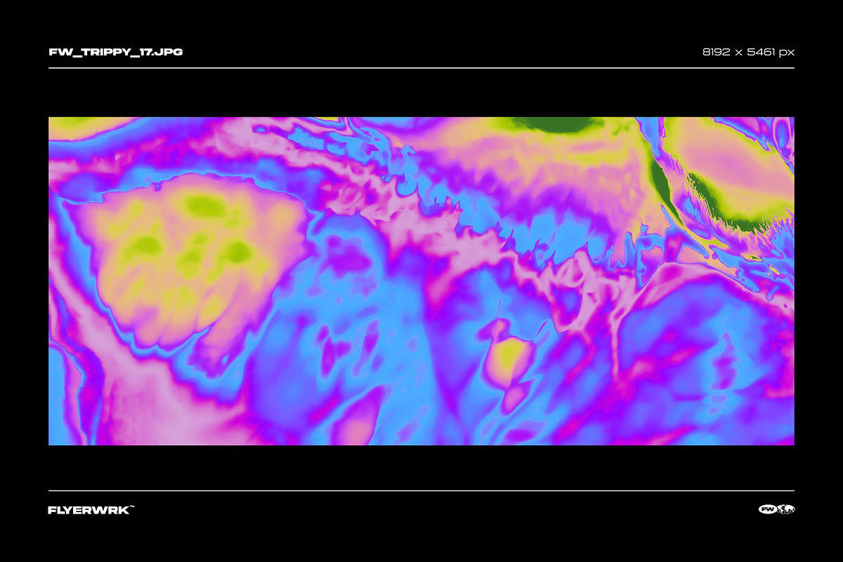 Trippy - 32 Psychedelic Backgrounds, a Texture Graphic by FLYERWRK (Photo 10 of 16)