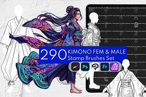 Kimono Stamps for Procreate & CSP