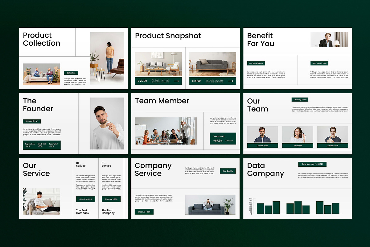 White Company Profile Google Slide, a Presentation Template by graphicook (Photo 3 of 4)