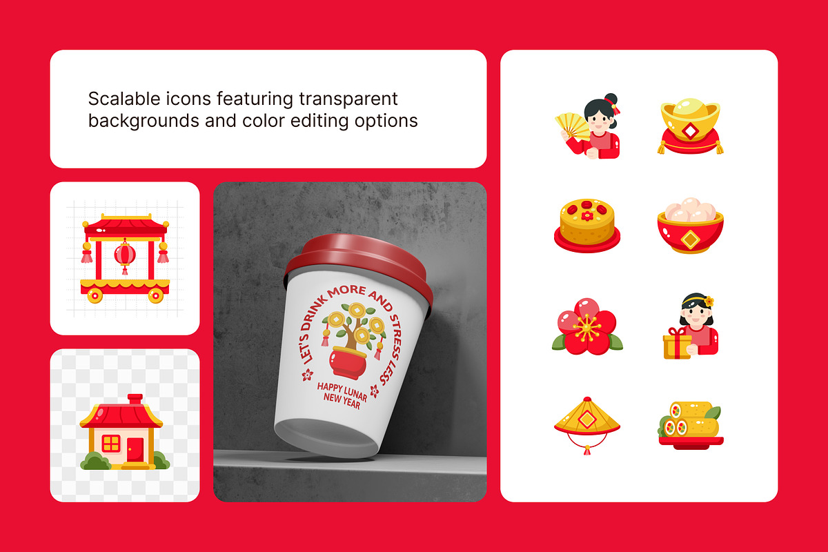 120 Chinese New Year Icons Bundle, an Emoji Icon by Brickclay (Photo 4 of 11)
