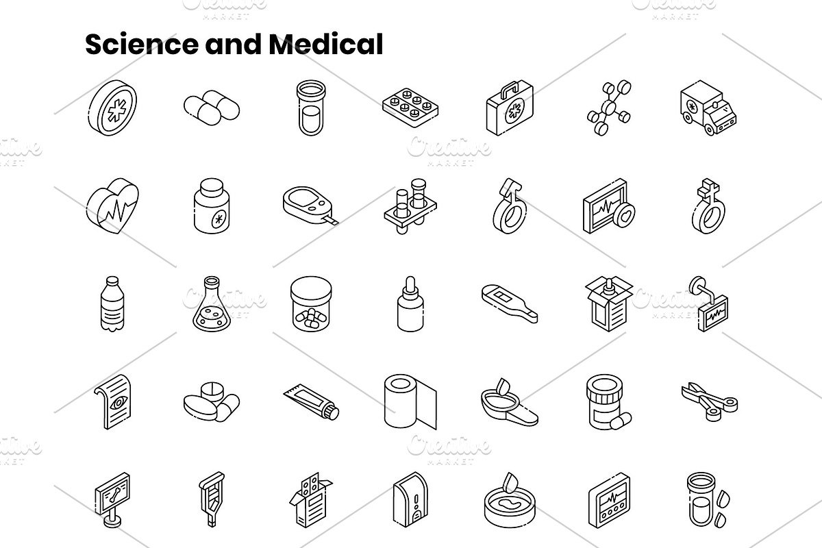 2000+ Isometric Icons Set, an Outline Icon by Brickclay (Photo 32 of 37)