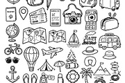 Set of travel outline doodle signs, a Transportation Illustration by Voodz_shop (Thumbnail 2 of 3)