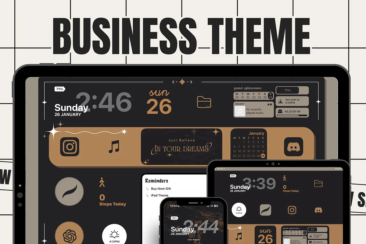 Business iOS Wallpaper Icon Pack, a Background Graphic by BeeRubby (Photo 1 of 10)