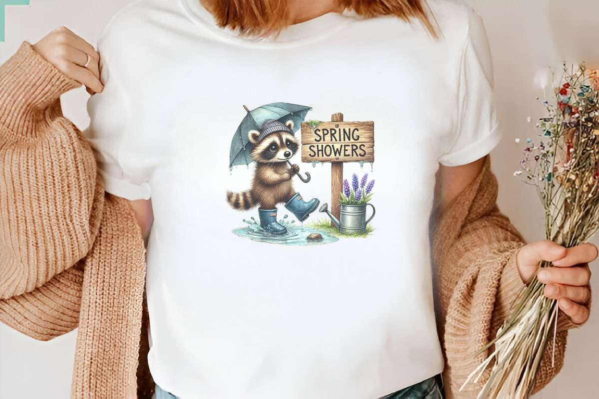 Spring Raccoon Wooden Signs Clipart, a Seasonal Illustration by DreamArtGraphic (Photo 5 of 5)