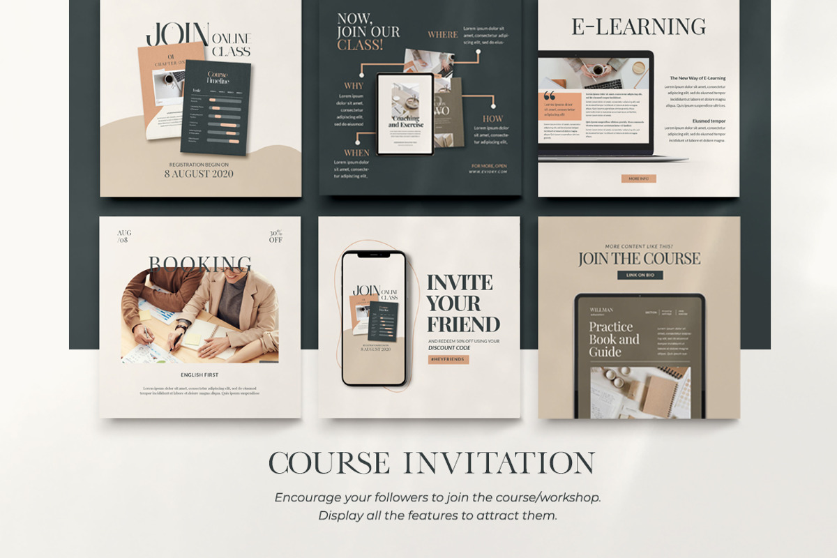 Instagram For eCourse Coach CANVA PS, a Social Media Template by Eviory (Photo 30 of 56)