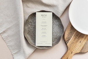 Menu Card Mockup Set