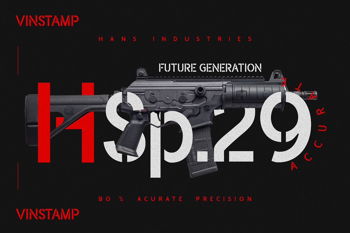 Vinstamp - Stencil Sans, a Sans Serif Font by Typia Nesia (Photo 4 of 10)