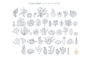 HOME PLANTS AND CACTI LINE ART, an Object Illustration by Kate Art (Thumbnail 2 of 10)