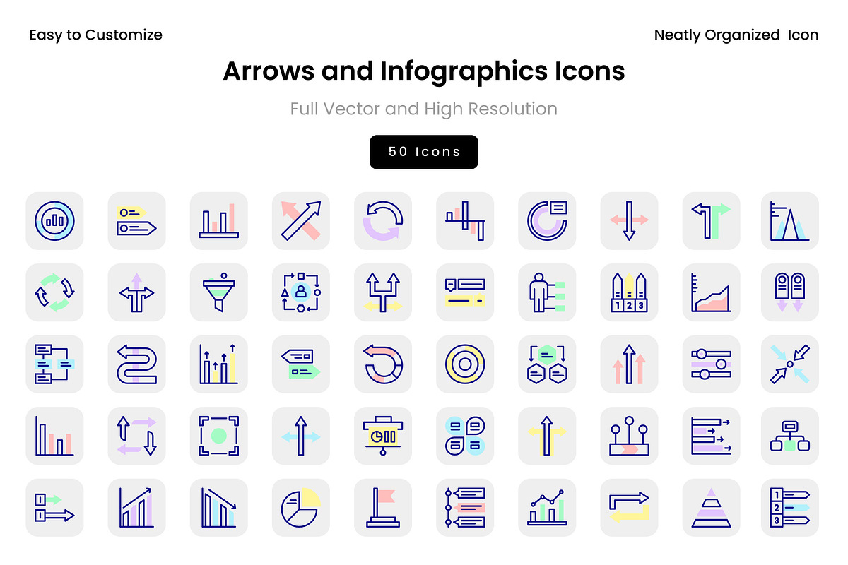 Arrows and Infographics Icons, a Solid Icon by Wencory (Photo 1 of 2)