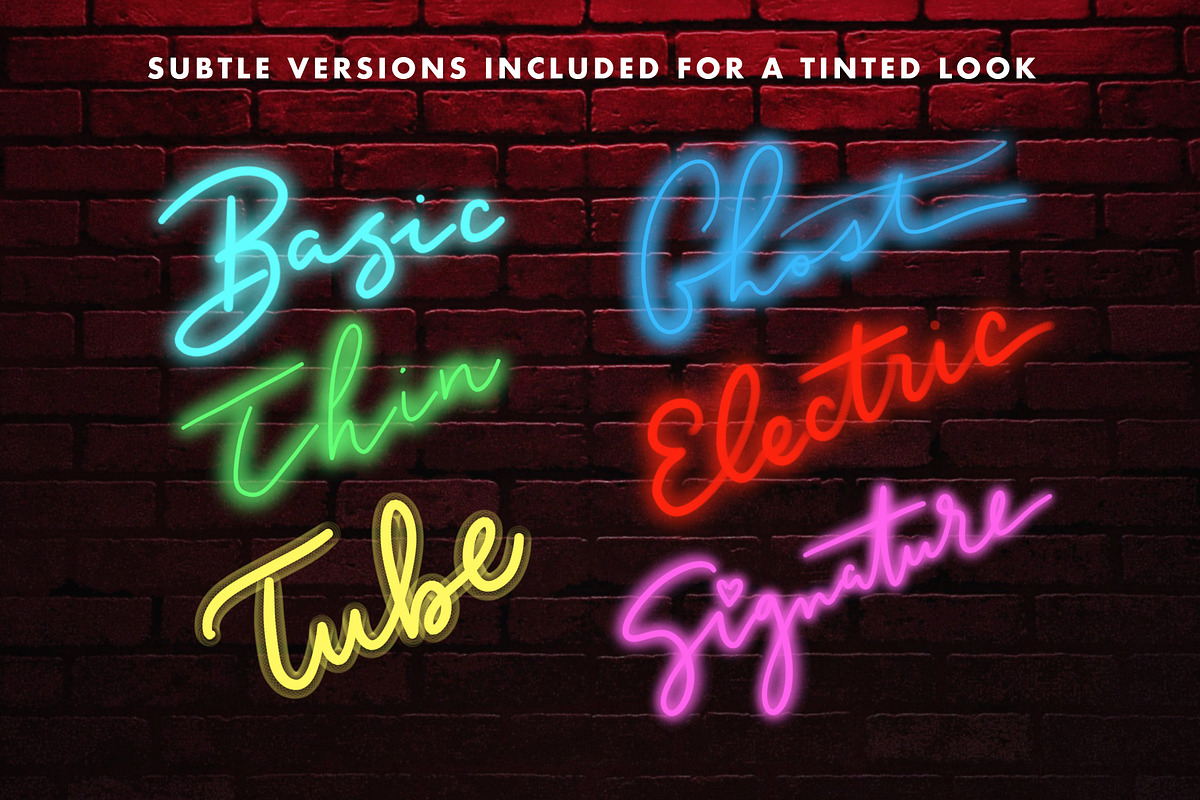 Neon Procreate Brush Kit preview 3