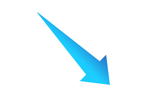 Blue arrow icon, pointing, an Object Illustration by Things for designers