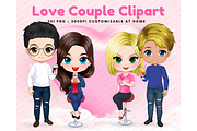 Couple Chibi, Besties Clipart PNG, a Person Illustration by Podcliparts (Thumbnail 1 of 8)