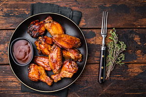 Deliciously sticky teriyakis sauce chicken wings, bursting with, a Food & Drink Photo by composter-box@mail.ru