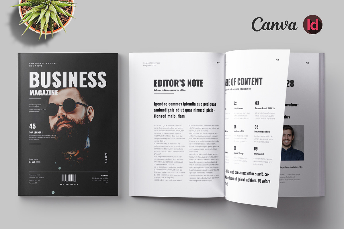 Magazine Layout Canva, a Magazine Template by Pixelpick (Photo 1 of 9)