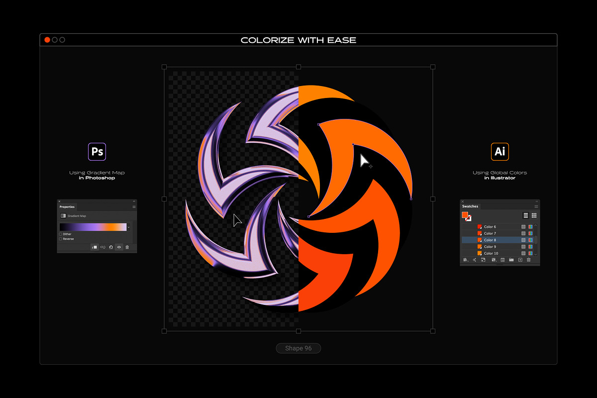 Chrome & Vector Abstract Shapes Pack, an Object Graphic by Samolevsky (Photo 11 of 25)