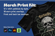 T-Shirt Merch Print Kit + Mockups, a Palette Add-On by Rebus Illustration (Thumbnail 1 of 9)