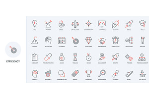 Business efficiency success icons, an Object Illustration by Lemberg Vector