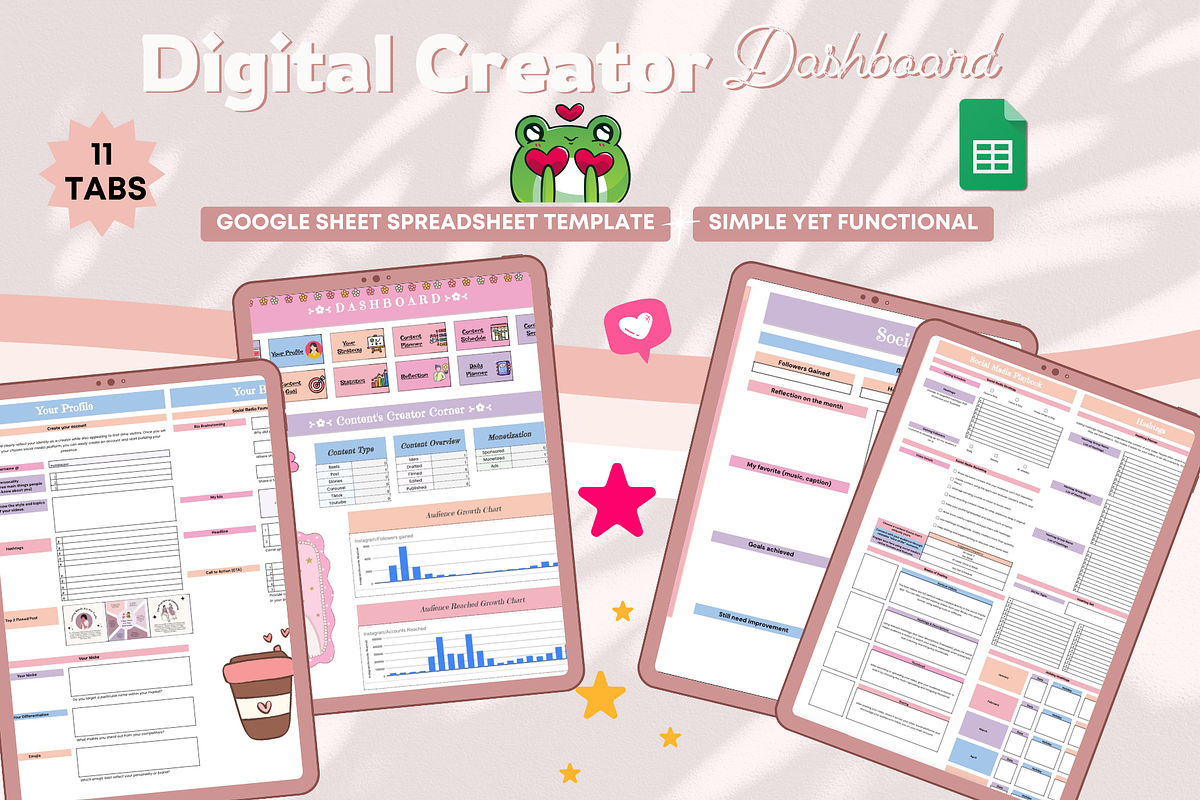 Creator Dashboard Spreadsheet, a Stationery Template by bellaROSEworkshop (Photo 5 of 6)