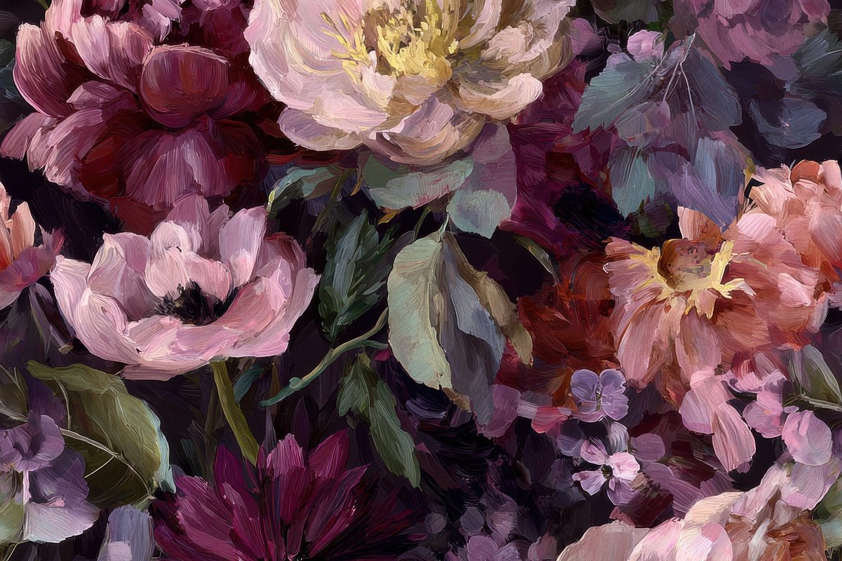 Moody Plum Floral Seamless Pattern, a Pattern Graphic by Virgo Studio