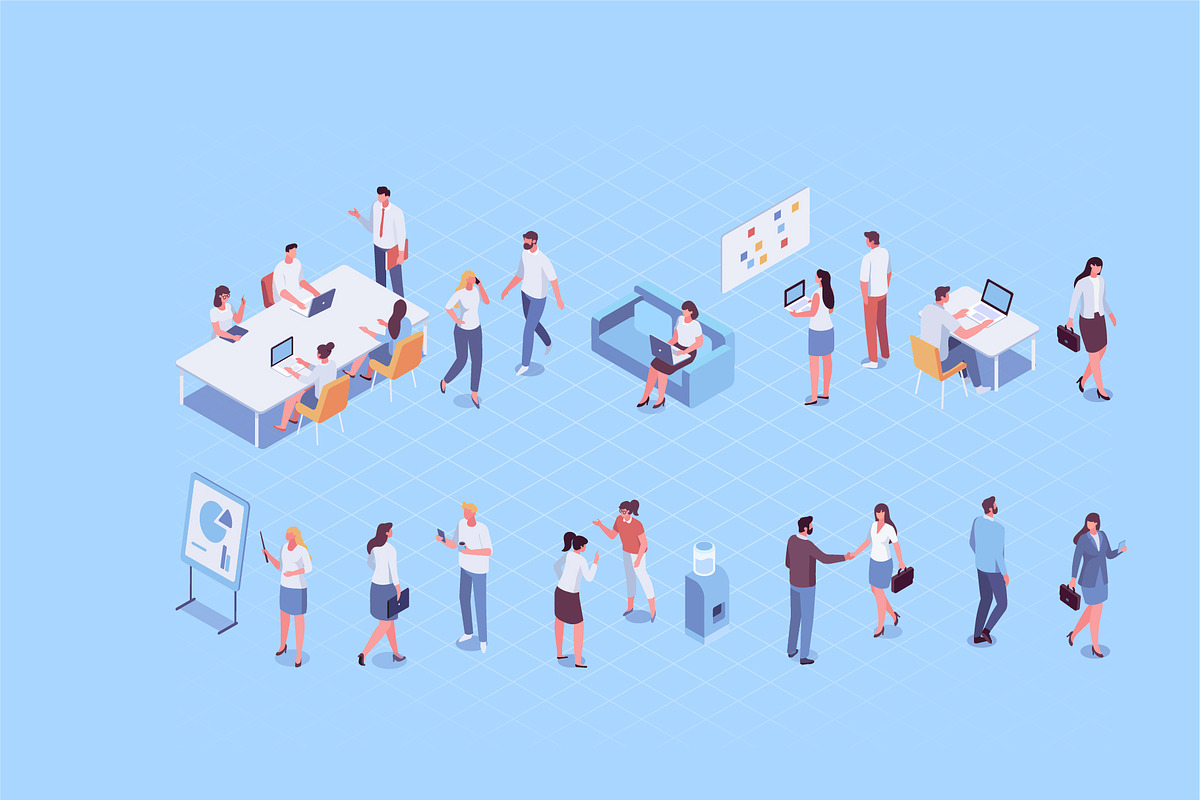 Isometric Business People Vector Set, a Finance Illustration by Vector_Art (Photo 3 of 14)