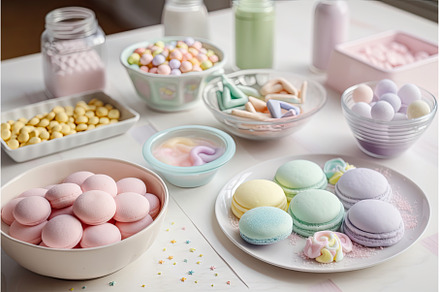 pastel-colored treats and sweets, a School & Education Photo by Sergey Kotenev