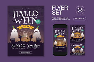 Halloween Club Party Flyer, a Flyer Template by graphicook