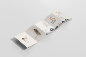 A4 Size Five Fold Brochure Mockup