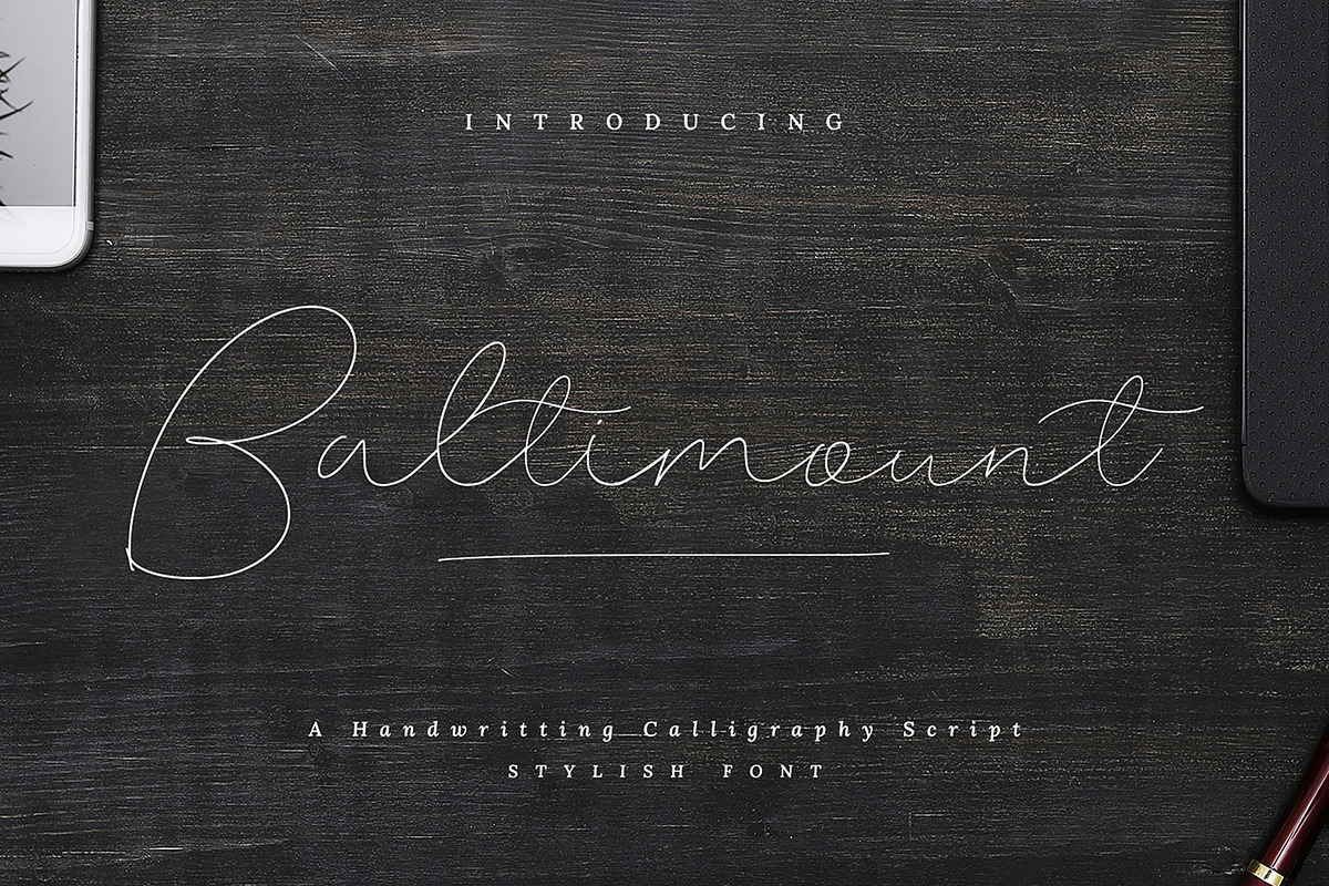 Baltimount Handwritten Font, a Script Font by Analogous (Photo 1 of 7)