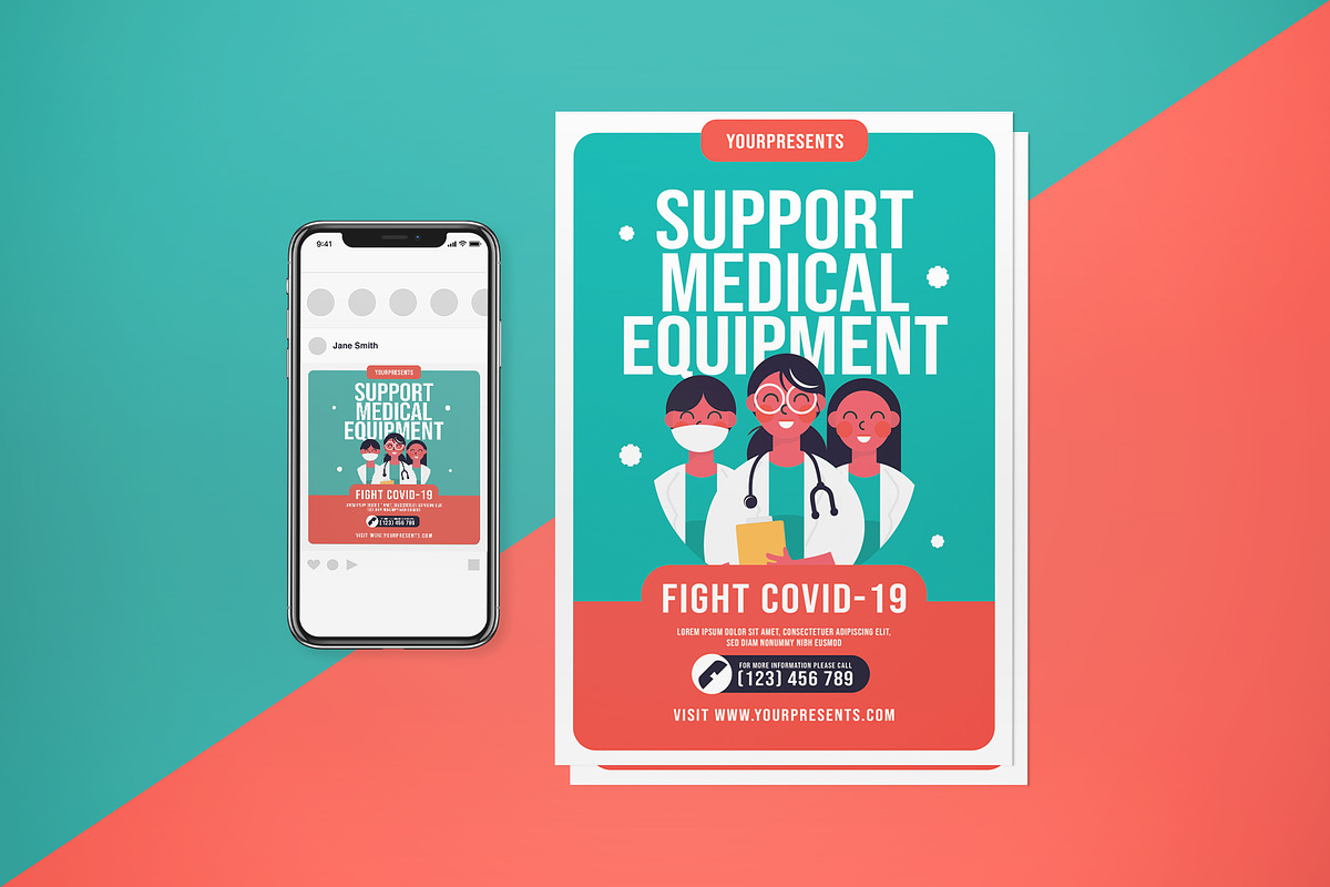 Support Medical Equipment, a Flyer Template by lilyshop