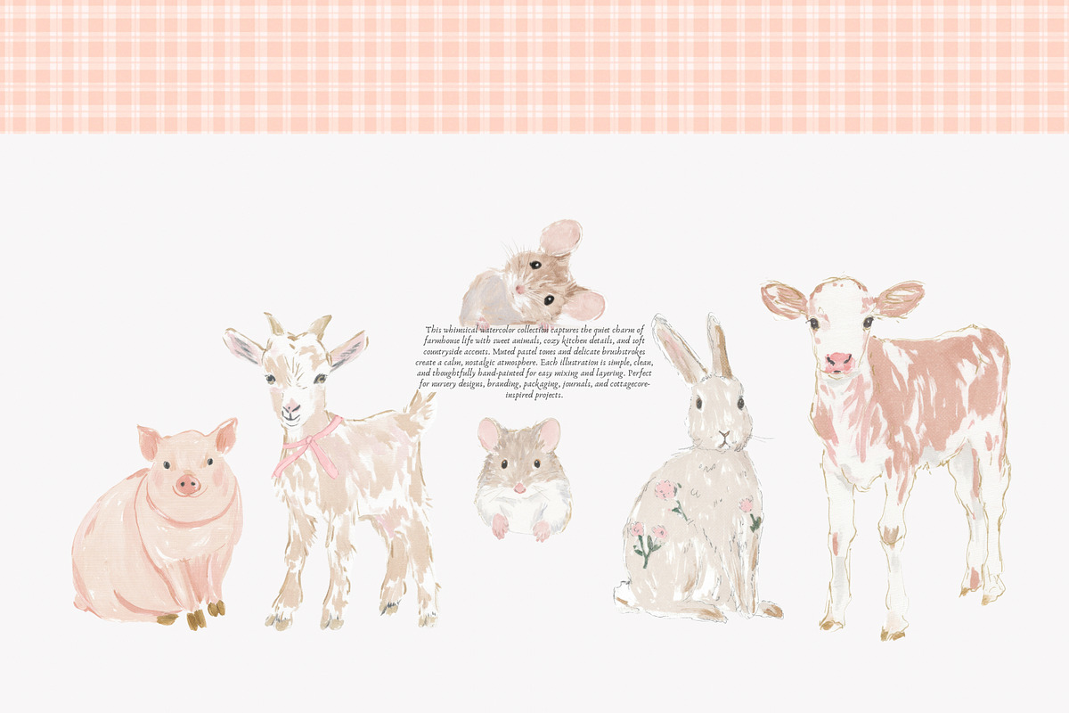 farmhouse watercolor clipart bundle, a Decorative Illustration by Patishop Art (Photo 2 of 8)