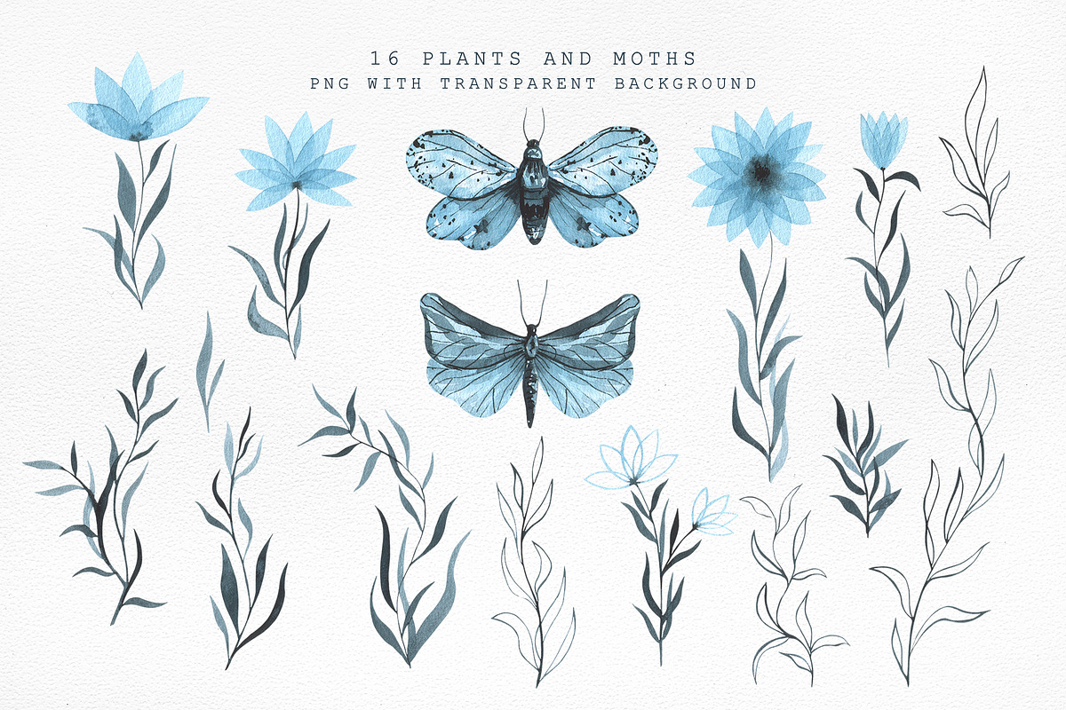 Blue MOON watercolor, an Object Illustration by LeriaArt watercolor (Photo 4 of 8)