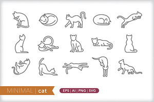 Minimal cat icons, an Outline Icon by Picture Window