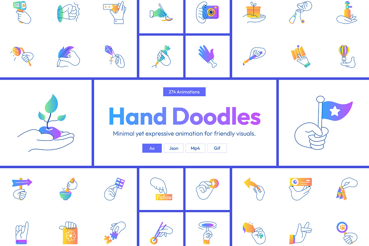 Hand Doodles Bundle, a Duotone Icon by Prosymbols (Photo 1 of 4)