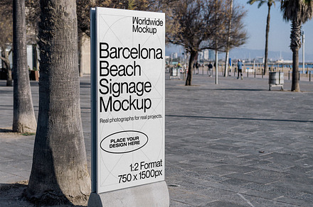 Barcelona Beach Signage Mockup