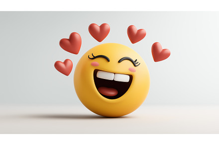 3D-rendered happy emoji with rosy, a Person Illustration by Sergey Kotenev