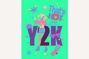 Trending Y2K vertical poster. Nostal, a Person Illustration by Anna's Shop