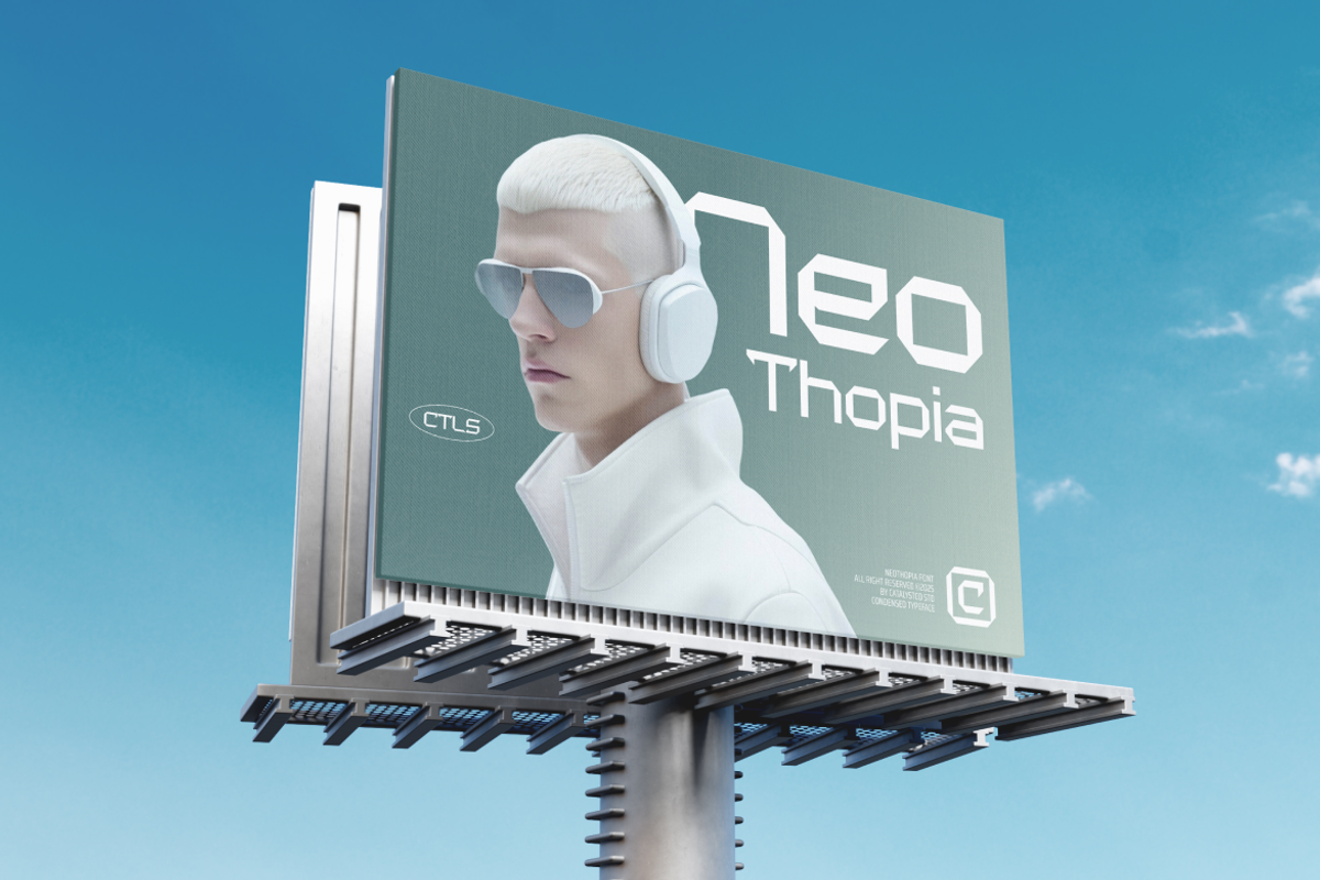 Neothopia Futuristic Display Fpnt, a Sans Serif Font by Catalystco Studio (Photo 7 of 7)