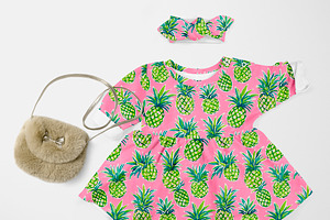 Seamless Preppy Pineapple Prints