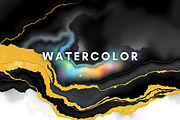 30 Watercolor Black Gold Agate, a Background Graphic by UniqueMe (Thumbnail 10 of 11)