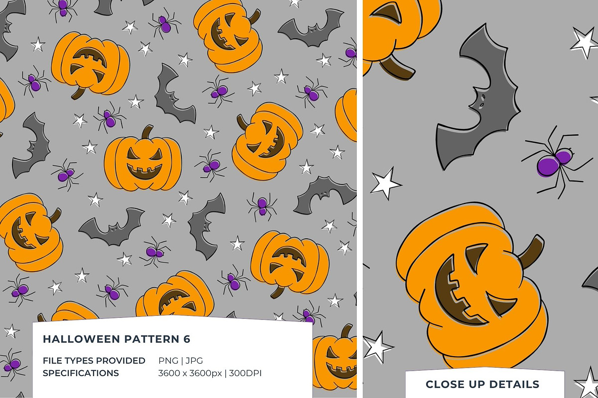 Halloween Seamless Pattern Set of 6, a Pattern Graphic by Fern & Quill (Photo 9 of 10)