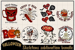 Halloween Skeletons Sublimation Bund